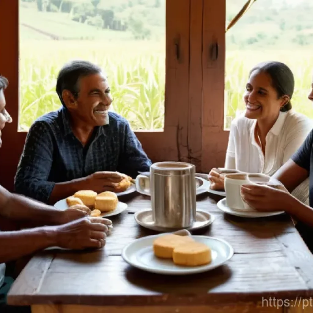 협동조합의 회원 참여 증진 방안 - **Prompt 1: Authentic Dialogue in a Cozy Setting**
"A group of diverse Brazilian cooperative mem...